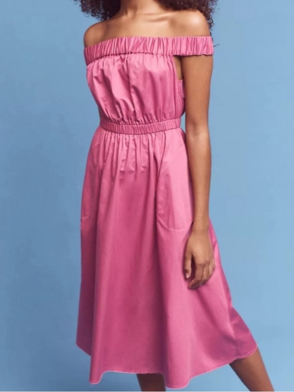 Anthropologie Maeve Mona Off-the-Shoulder Midi Dress